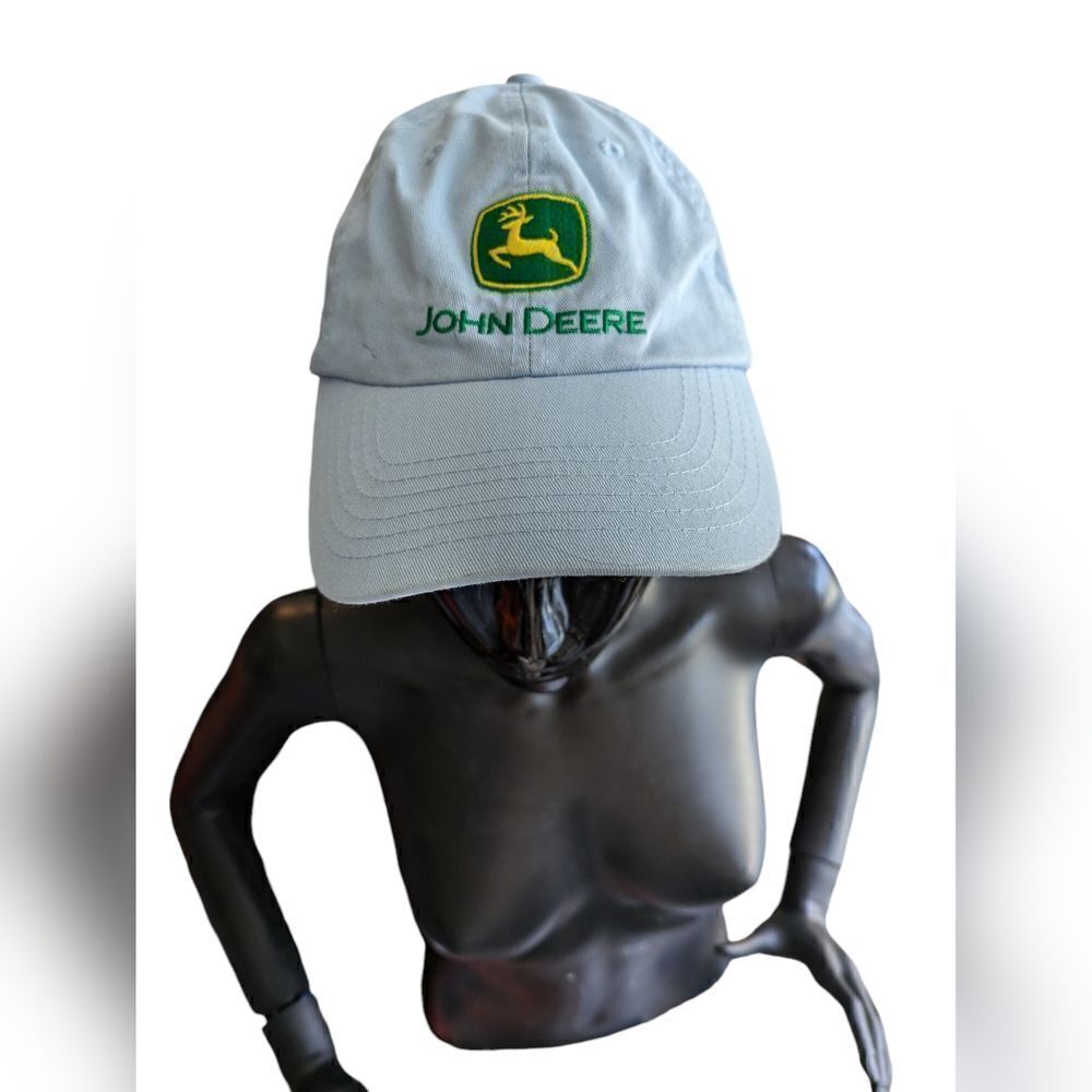 John Deere light blue baseball cap